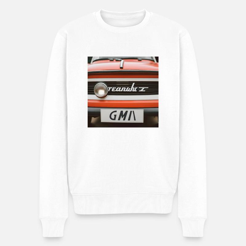 Rouge rétro - Pull Premium bio Homme - blanc