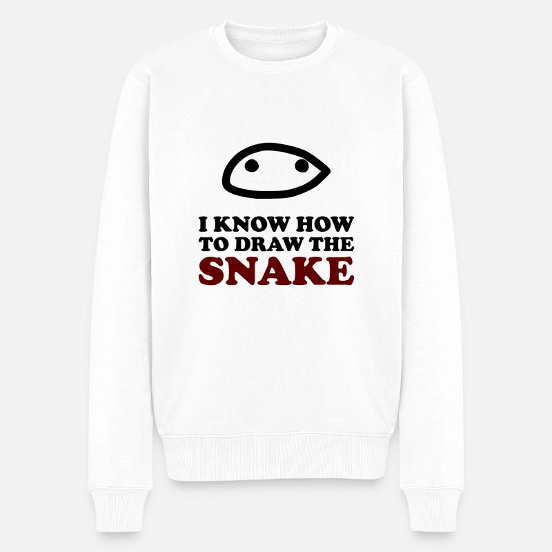 The Snake - Männer Premium Bio Pullover - Weiß