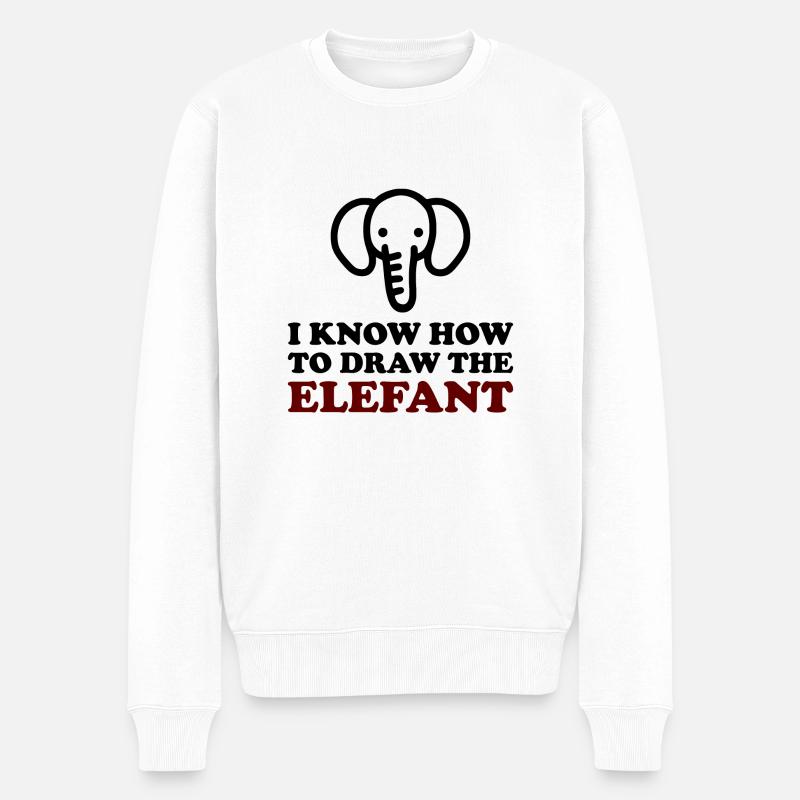 The Elefant - Männer Premium Bio Pullover - Weiß