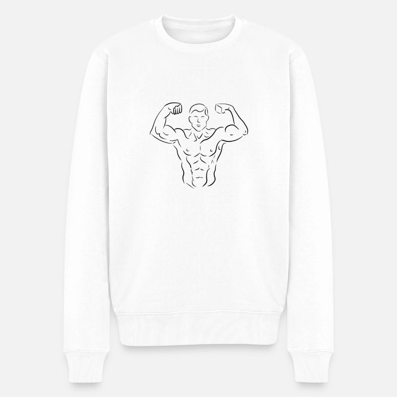 Fitnessstudio - Männer Premium Bio Pullover - Weiß