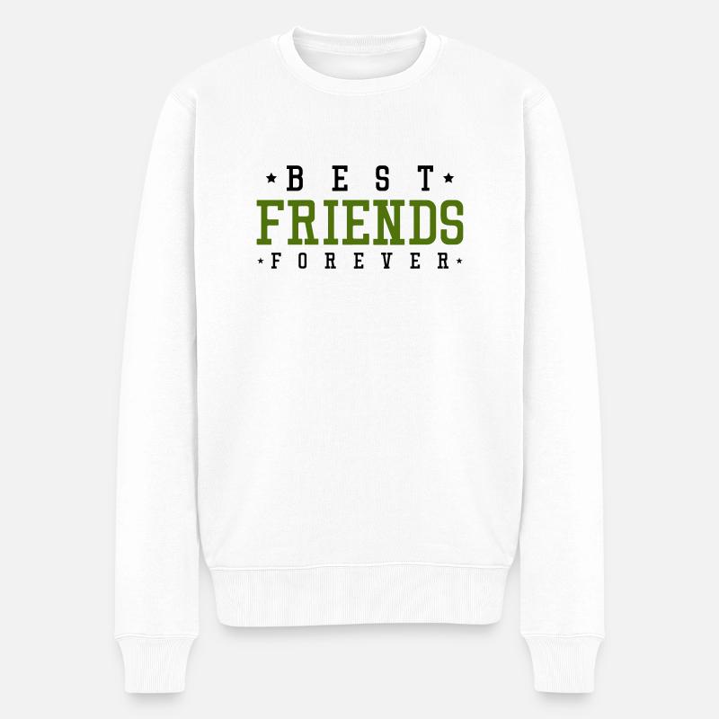 best friends forever - Männer Premium Bio Pullover - Weiß