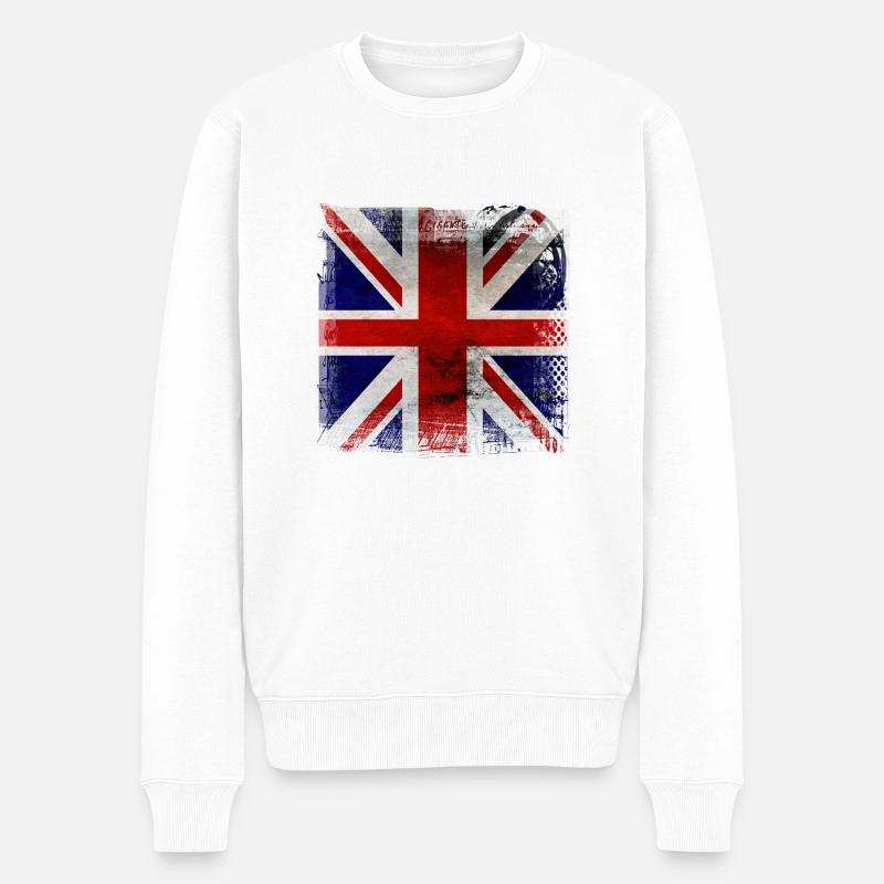 Angleterre Londres Royaume-Uni Voyage Grande-Bretagne Drapeau - Pull Premium bio Homme - blanc