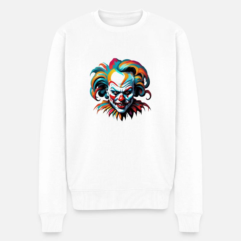 Clown - Männer Premium Bio Pullover - Weiß