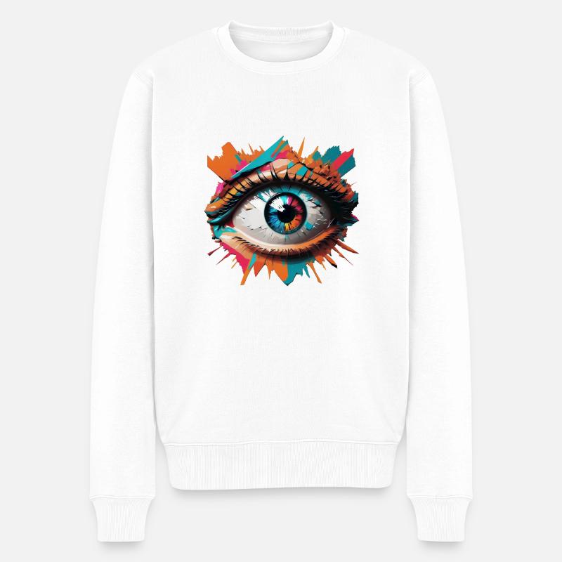 Deep Eye - Männer Premium Bio Pullover - Weiß
