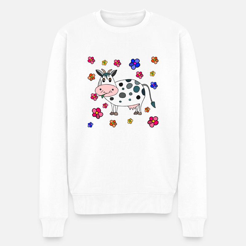 Vache - Pull Premium bio Homme - blanc