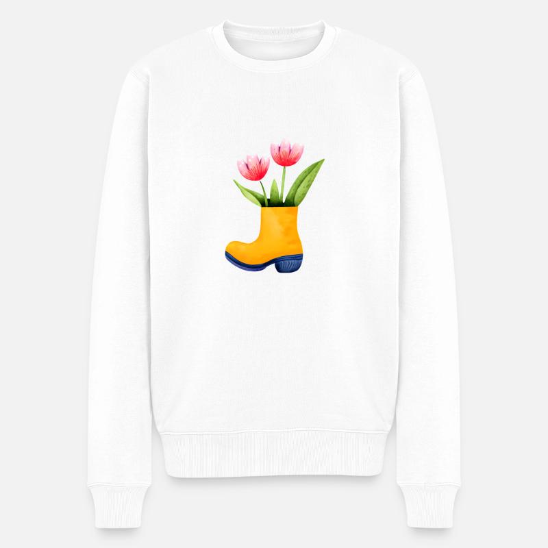 Blume Geschenk Blumen Garten Hobbygärtner Gärtner - Männer Premium Bio Pullover - Weiß