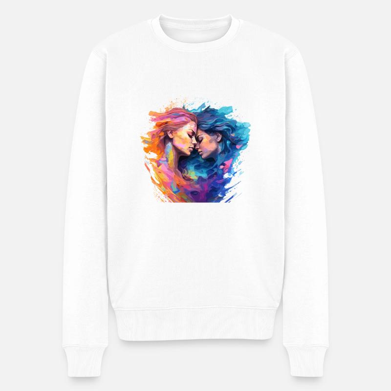 Amour sans frontières - Pull Premium bio Homme - blanc