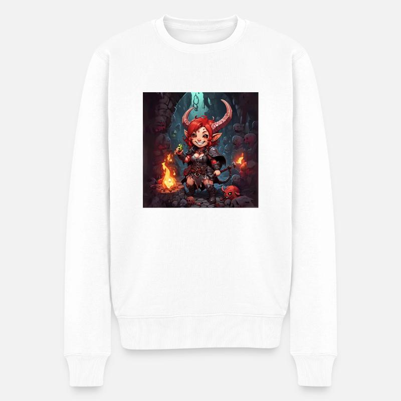 Hexenmagie Märchenmädchen - Männer Premium Bio Pullover - Weiß
