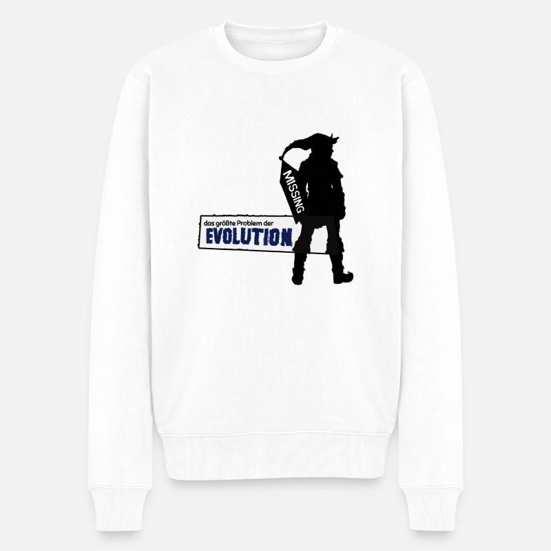Missing Link - Das größte Problem der Evolution - Männer Premium Bio Pullover - Weiß