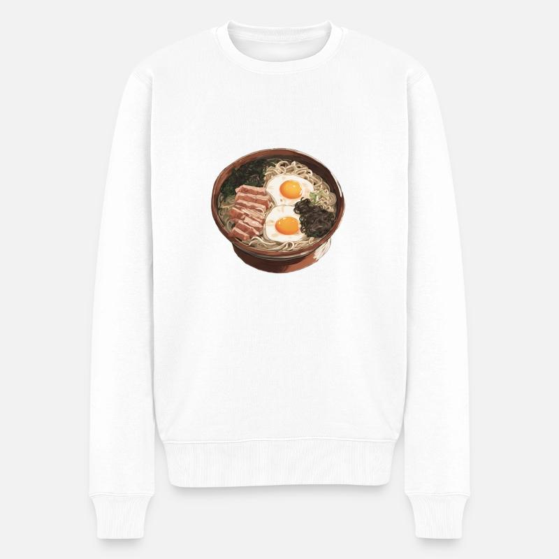 Ramen-Liebe - Männer Premium Bio Pullover - Weiß