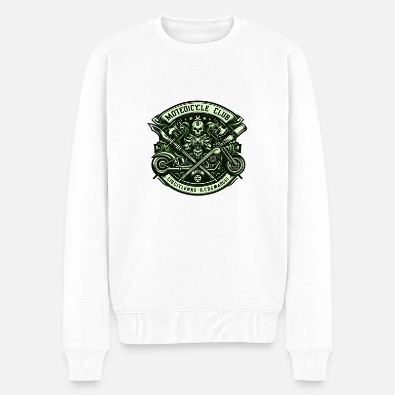 Motorrad & Biker Kreationen: Totenköpfe Kunst - Männer Premium Bio Pullover - Weiß