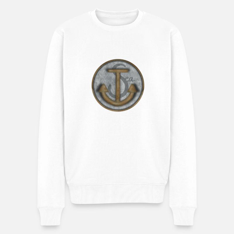 Unter dem Meer - Männer Premium Bio Pullover - Weiß