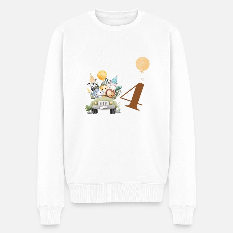 4e anniversaire safari - Pull Premium bio Homme - blanc