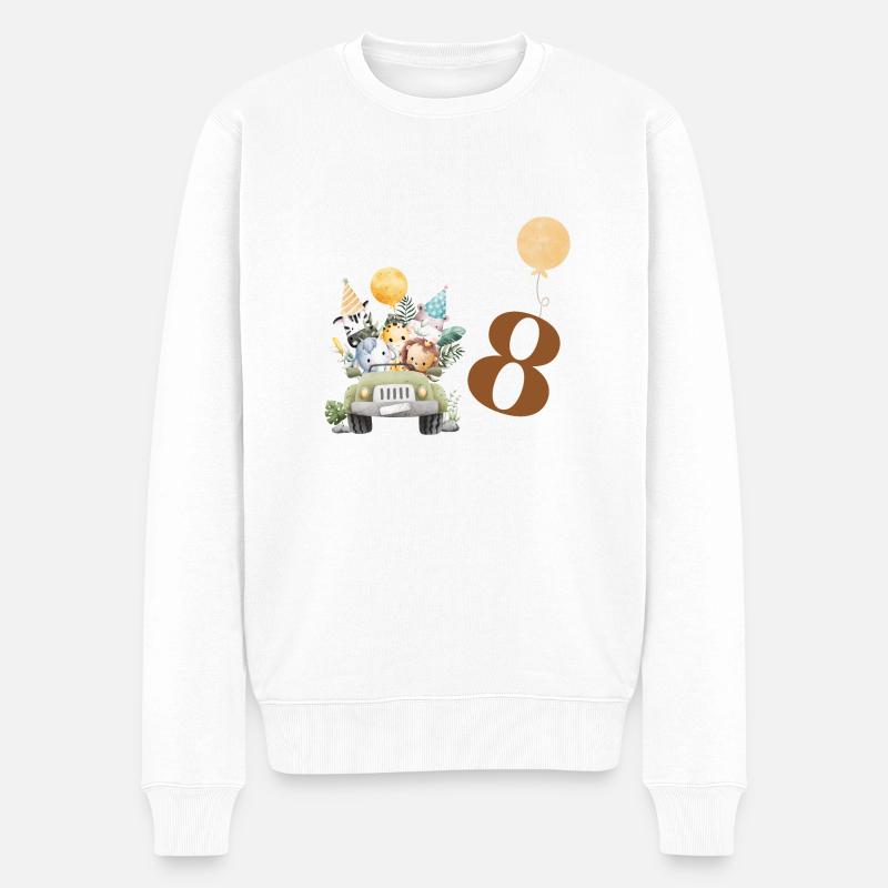 8e anniversaire safari - Pull Premium bio Homme - blanc