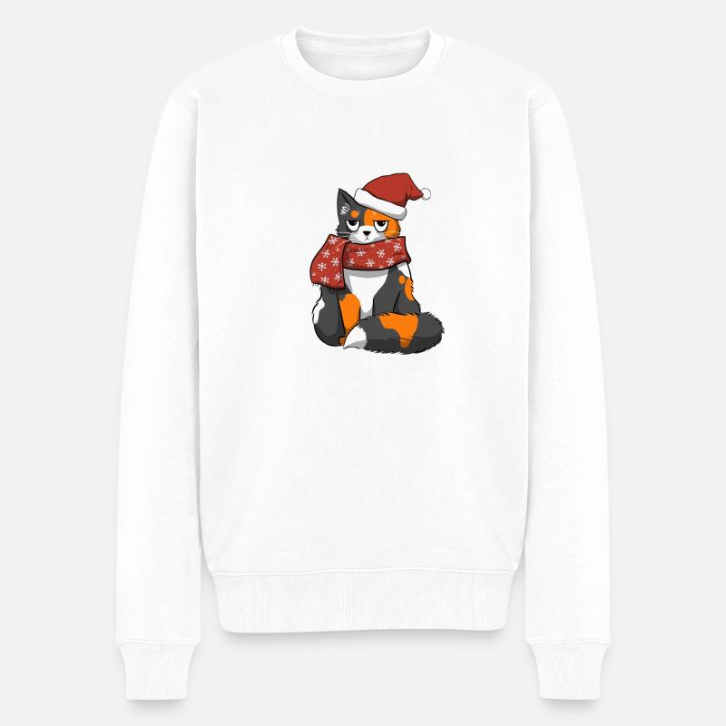 Chat de Noël - Pull Premium bio Homme - blanc