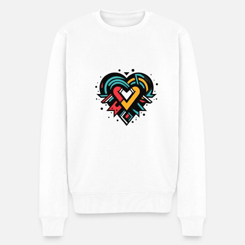 Coeur moderne - Pull Premium bio Homme - blanc