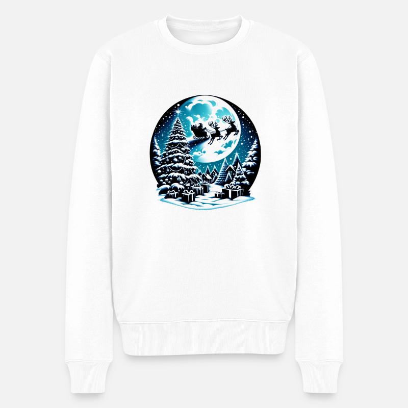 Weihnachtskugel | Schneekugel Christmas Xmas - Männer Premium Bio Pullover - Weiß