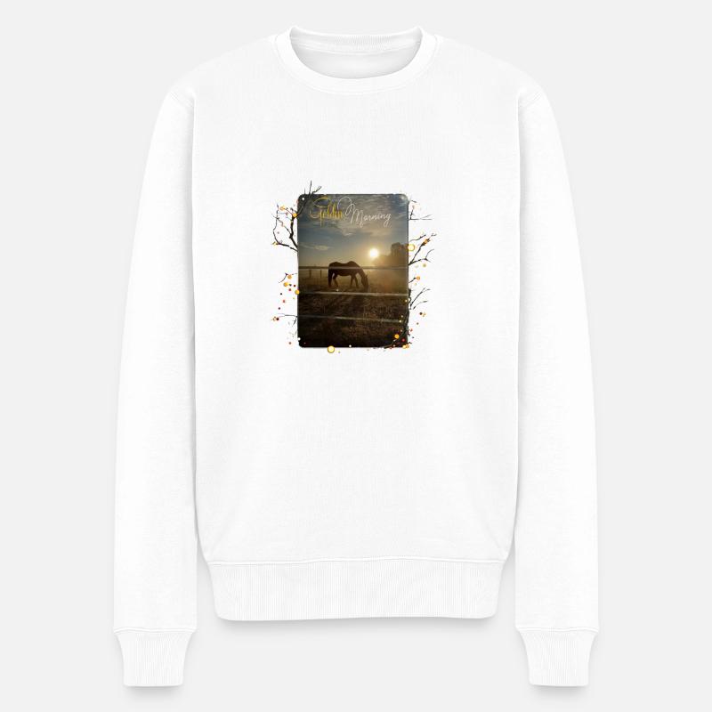 goldenmorning - Männer Premium Bio Pullover - Weiß