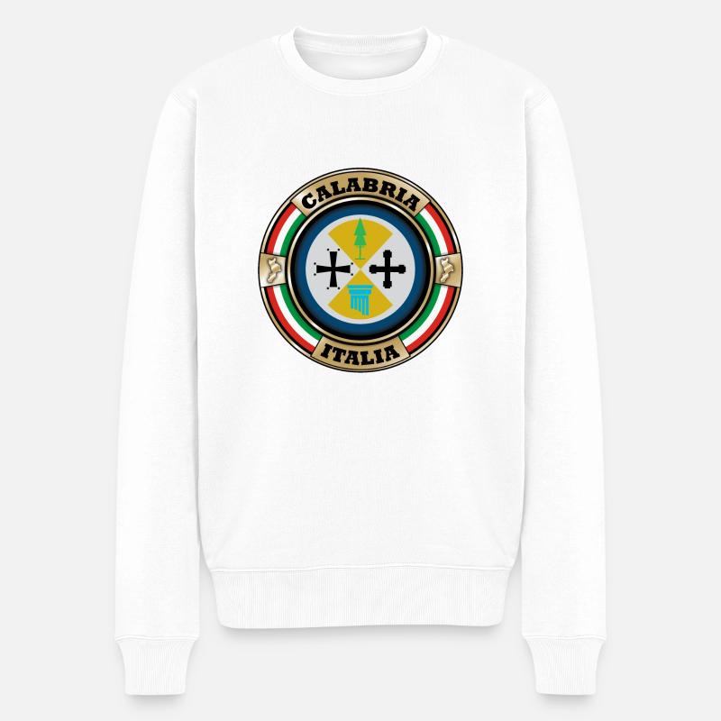 Kalabrien - Männer Premium Bio Pullover - Weiß