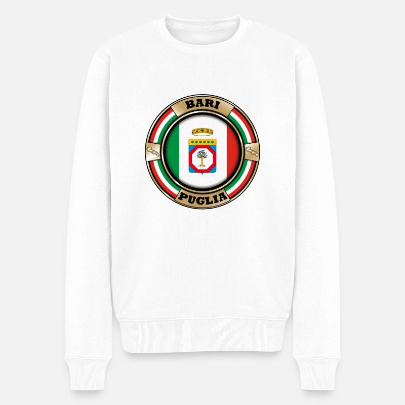 Bari, Apulien - Männer Premium Bio Pullover - Weiß