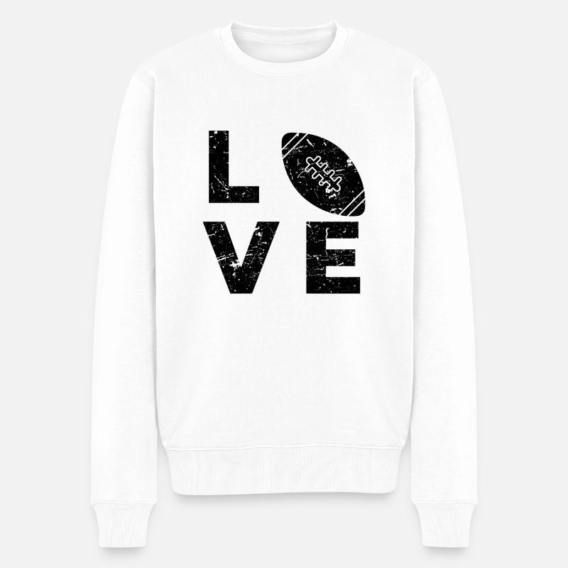 Rugby-Liebe - Männer Premium Bio Pullover - Weiß