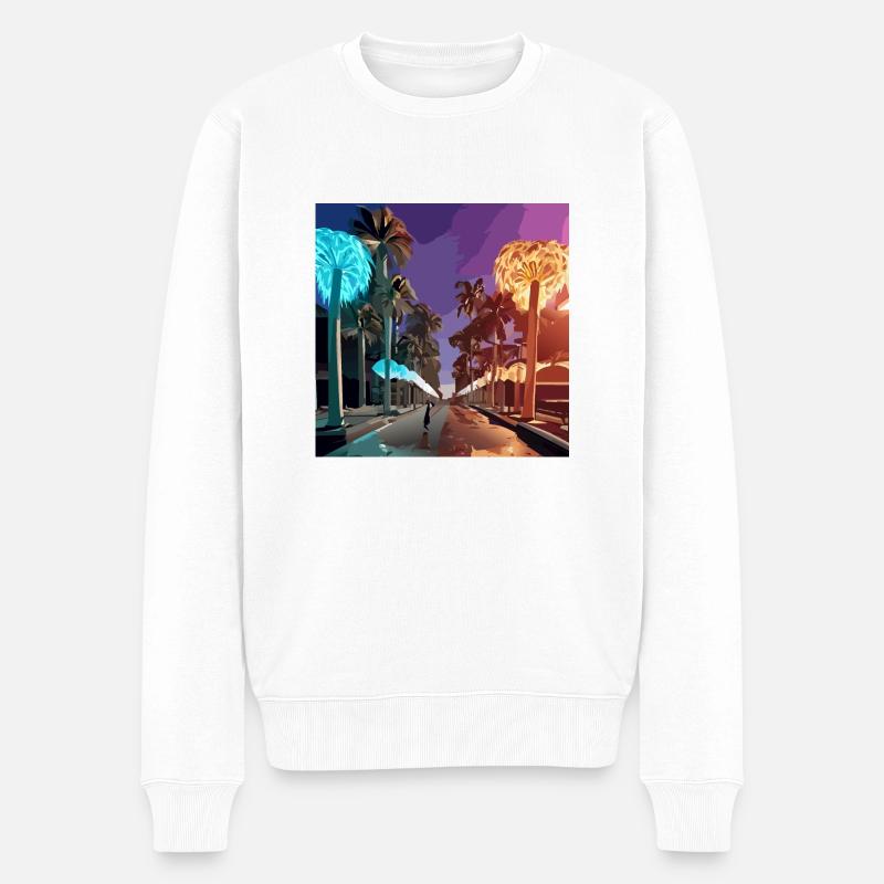 Night in Miami (Miami Collection) - Männer Premium Bio Pullover - Weiß