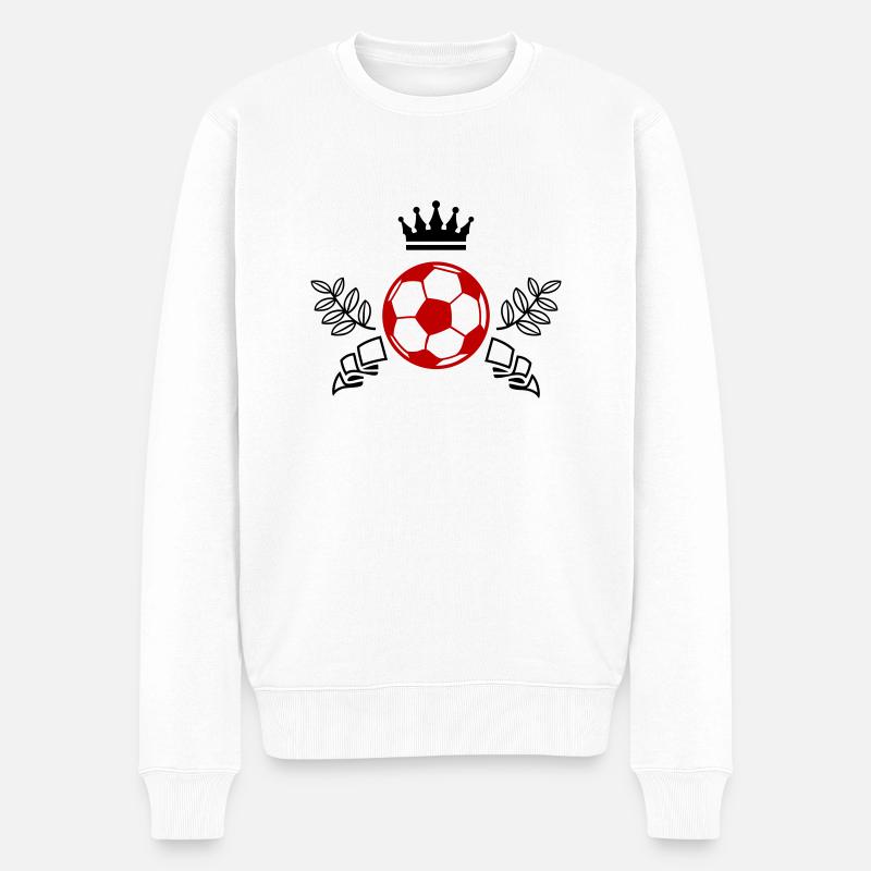 fußball symbol - Männer Premium Bio Pullover - Weiß