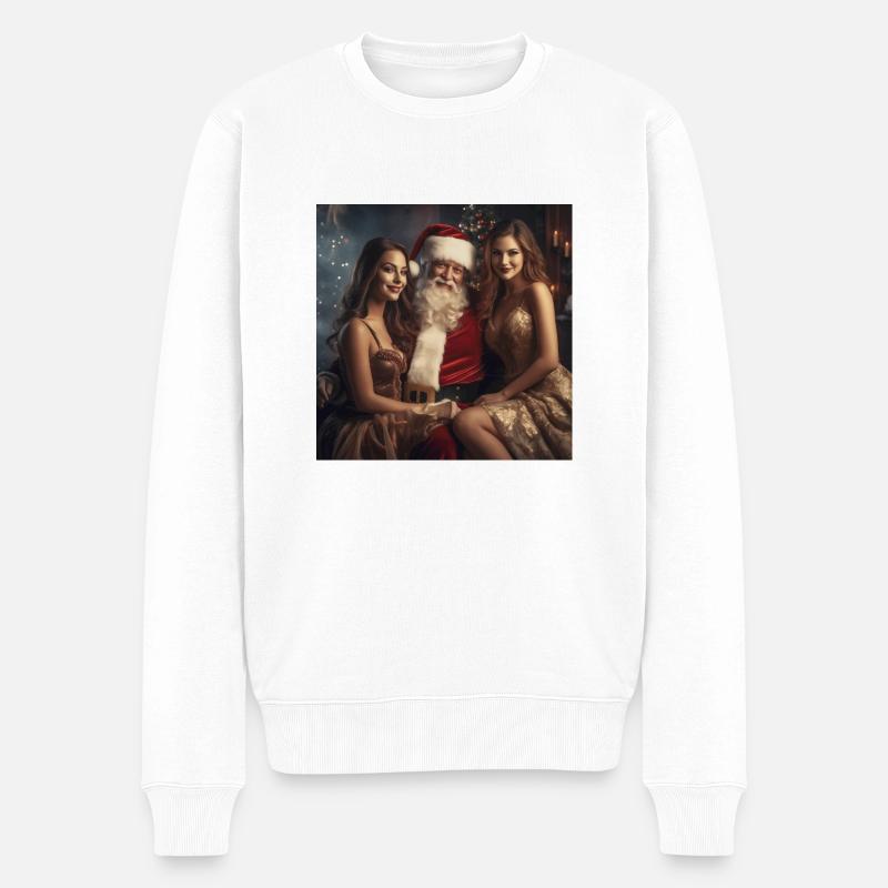 Weihnachtsdaddy - Männer Premium Bio Pullover - Weiß