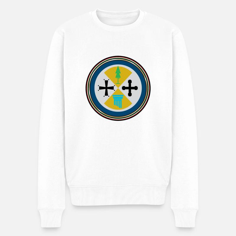 Wappen der kalabrischen Flagge - Männer Premium Bio Pullover - Weiß
