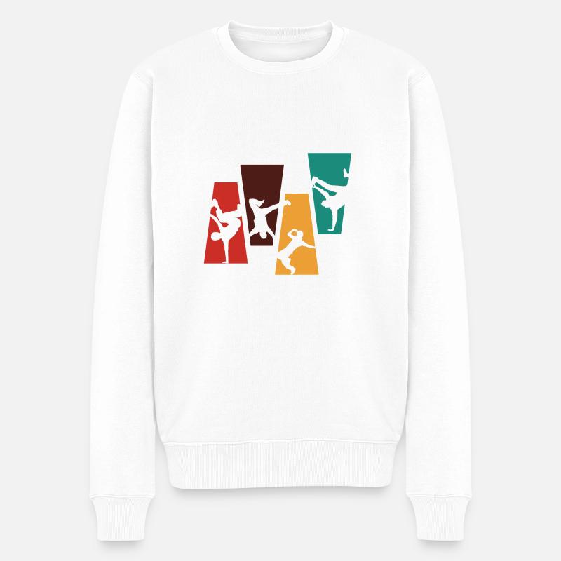 Breakdance rétro vintage-idée cadeau breakdance - Pull Premium bio Homme - blanc