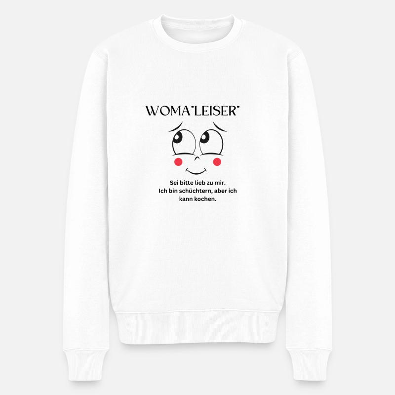 Woma"leiser" - Männer Premium Bio Pullover - Weiß