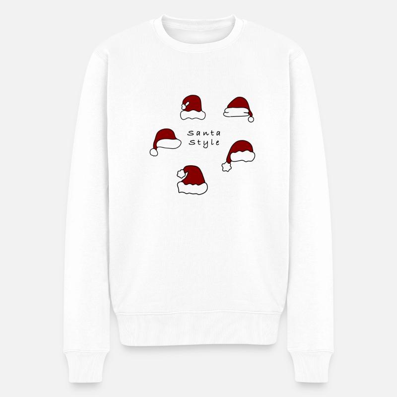 Santa style Weihnachtsmütze Weihnachten Santa - Männer Premium Bio Pullover - Weiß
