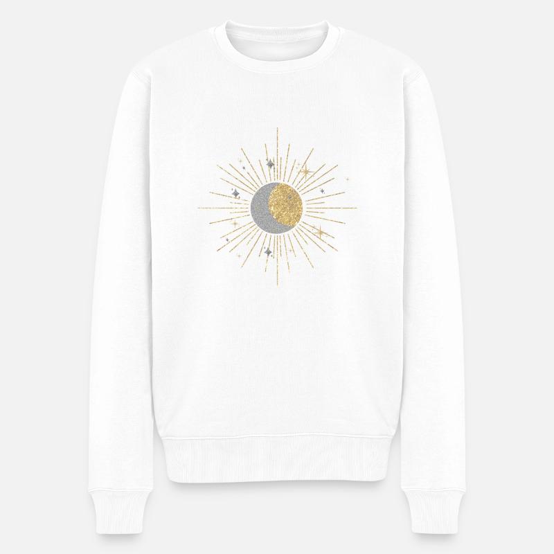 Stern, Mond, Sonne - Männer Premium Bio Pullover - Weiß