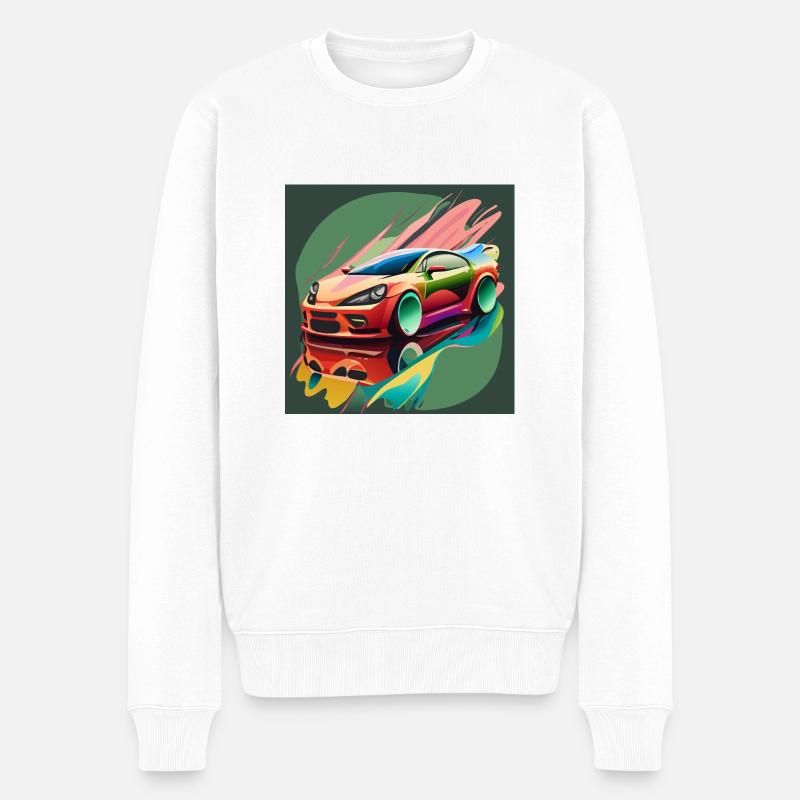 Splash Rennwagen - Männer Premium Bio Pullover - Weiß