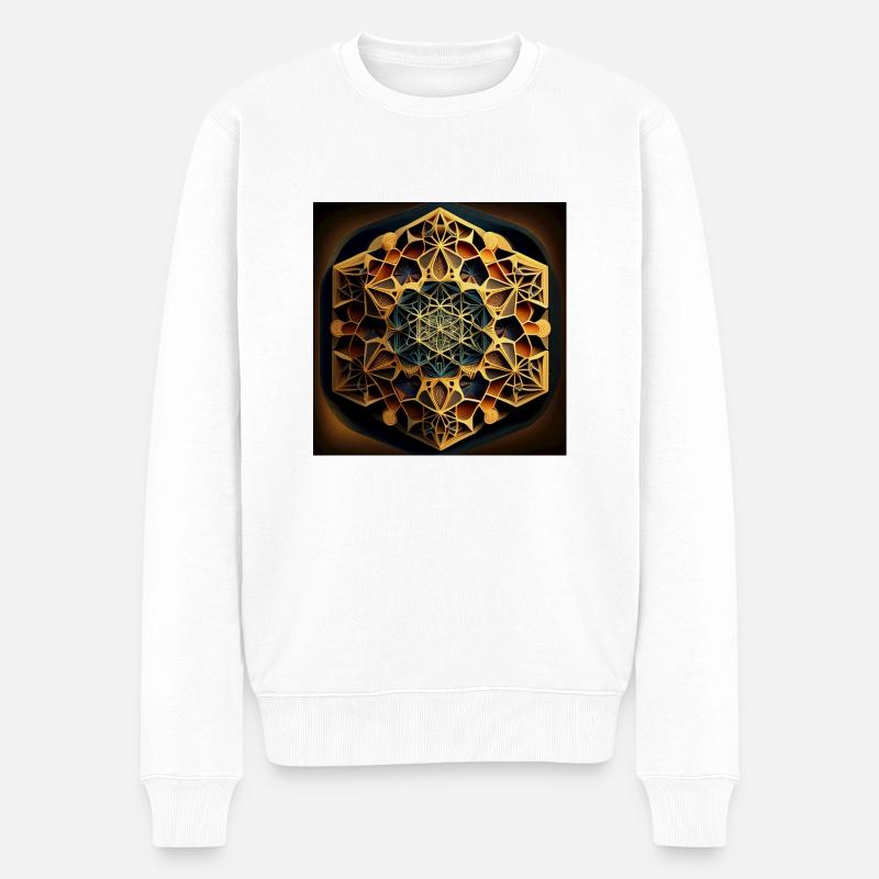 Geometrisches Muster - Männer Premium Bio Pullover - Weiß