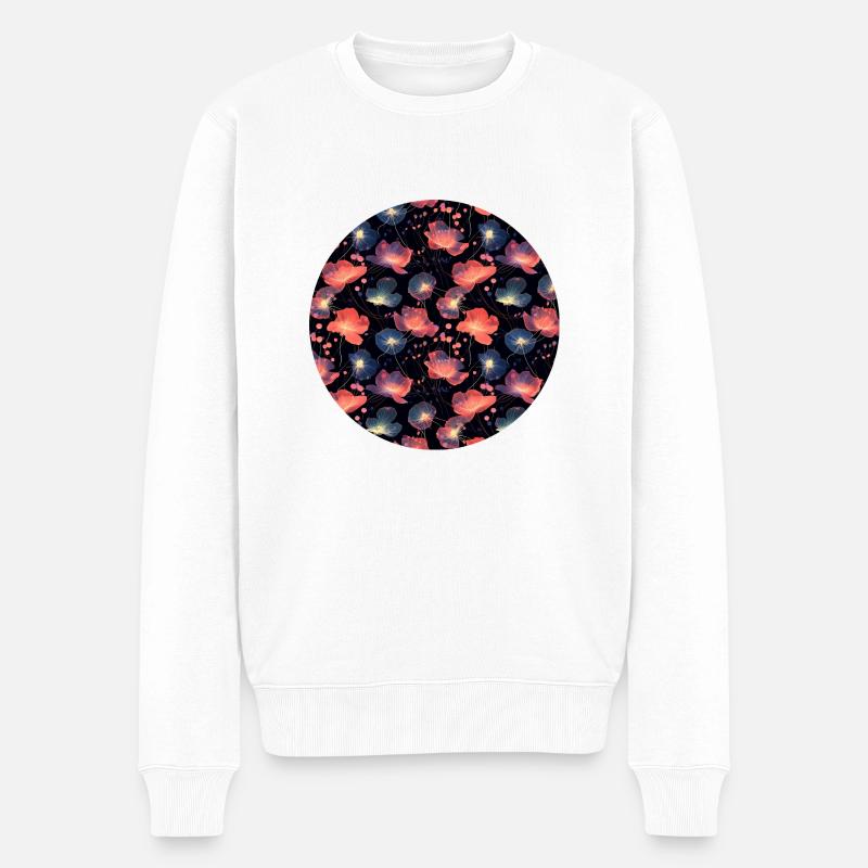 Fleurs de Jardins Cosmiques - Pull Premium bio Homme - blanc
