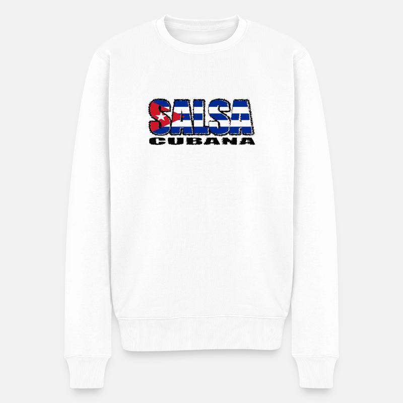 Salsa cubana - Männer Premium Bio Pullover - Weiß