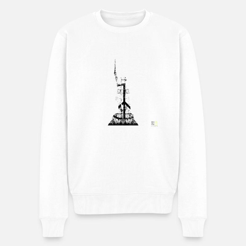 Hermannsdenkmal peace dunkel - Männer Premium Bio Pullover - Weiß