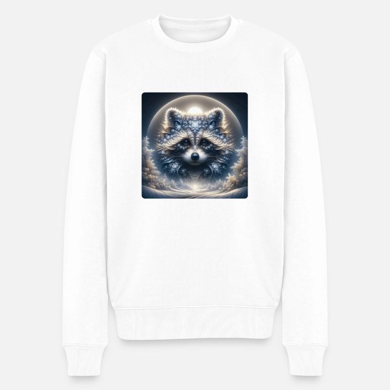 raton laveur dans le givre - Pull Premium bio Homme - blanc