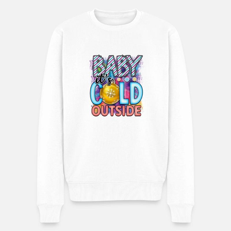 Baby, es ist kalt draußen - Männer Premium Bio Pullover - Weiß
