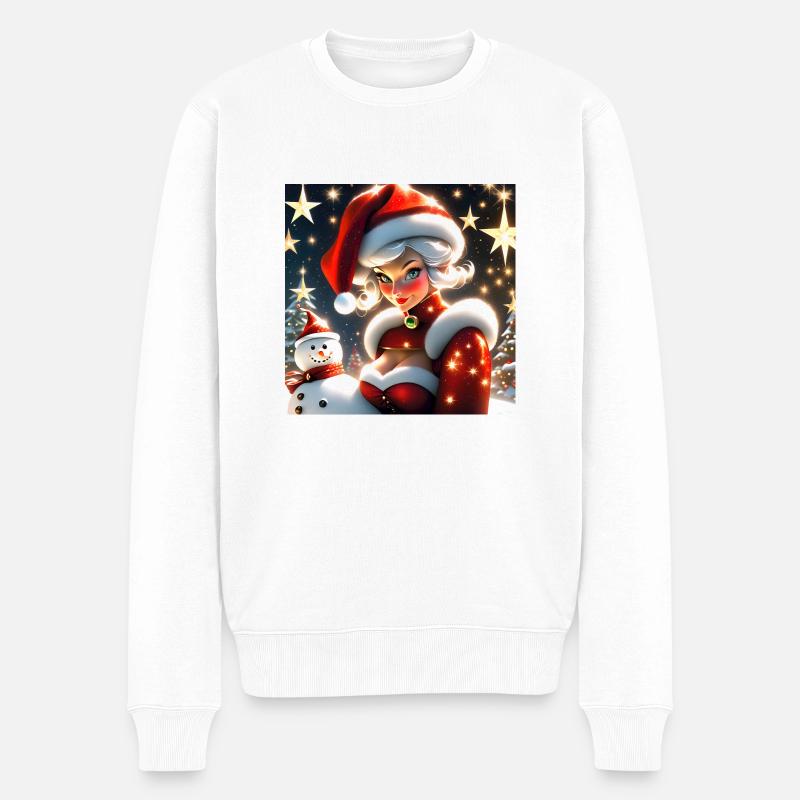 Frohe Weihnachten #11 - Männer Premium Bio Pullover - Weiß