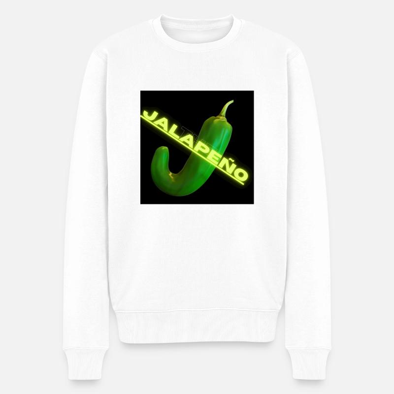 Jalapeño - Männer Premium Bio Pullover - Weiß