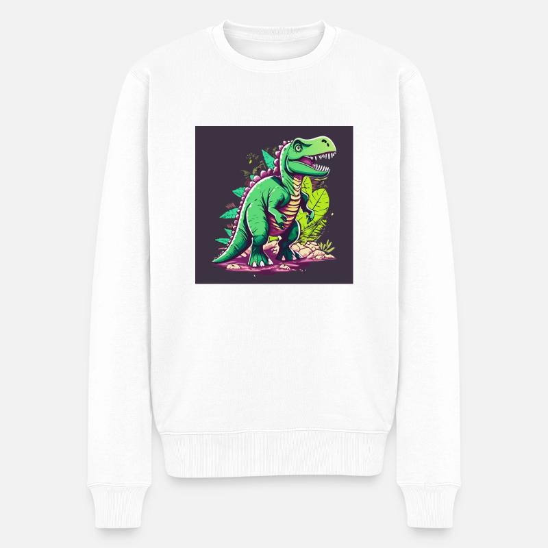 Wütender T-Rex - Männer Premium Bio Pullover - Weiß