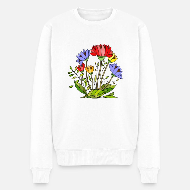 Fleur - Pull Premium bio Homme - blanc