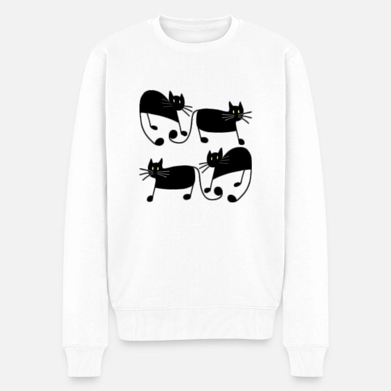 Chats - Pull Premium bio Homme - blanc