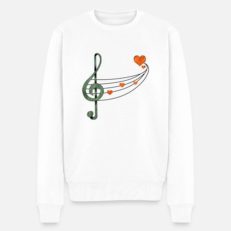 Musik - Männer Premium Bio Pullover - Weiß