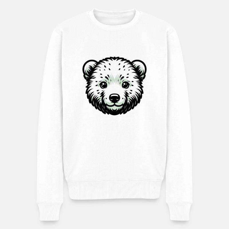 Süße Tierkinder | Eisbär - Männer Premium Bio Pullover - Weiß