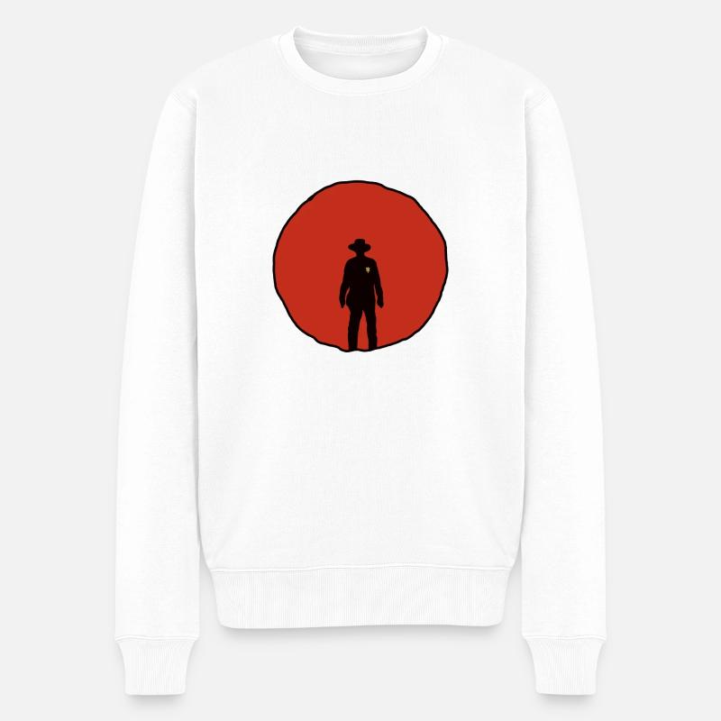 cowboy - Männer Premium Bio Pullover - Weiß