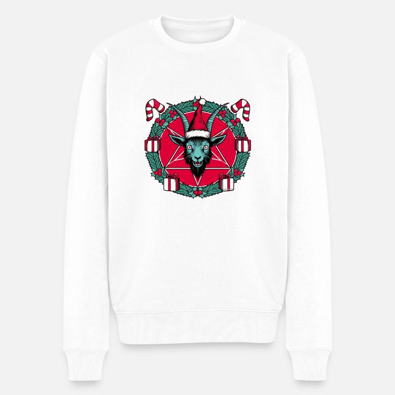 Symbole de Noël de la chèvre - Pull Premium bio Homme - blanc