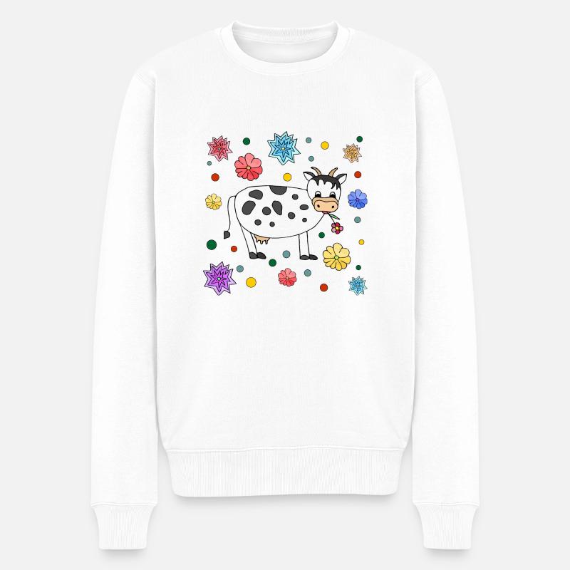 Vache - Pull Premium bio Homme - blanc